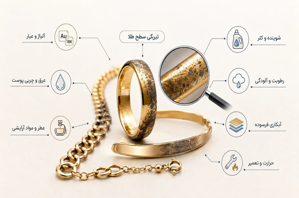 مهمترین دلایل سیاه شدن طلا